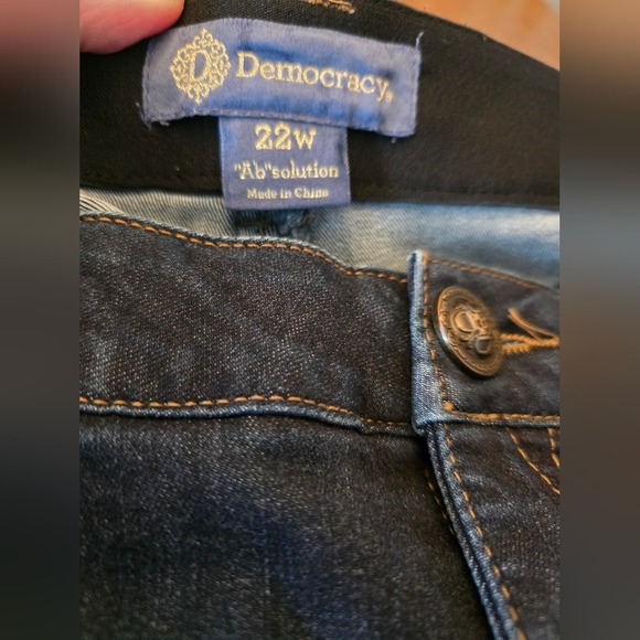 Democracy "Ab" Solution Dark Blue Denim Jeans. Sz 22w 29" Inseam NWOT - Picture 3 of 8